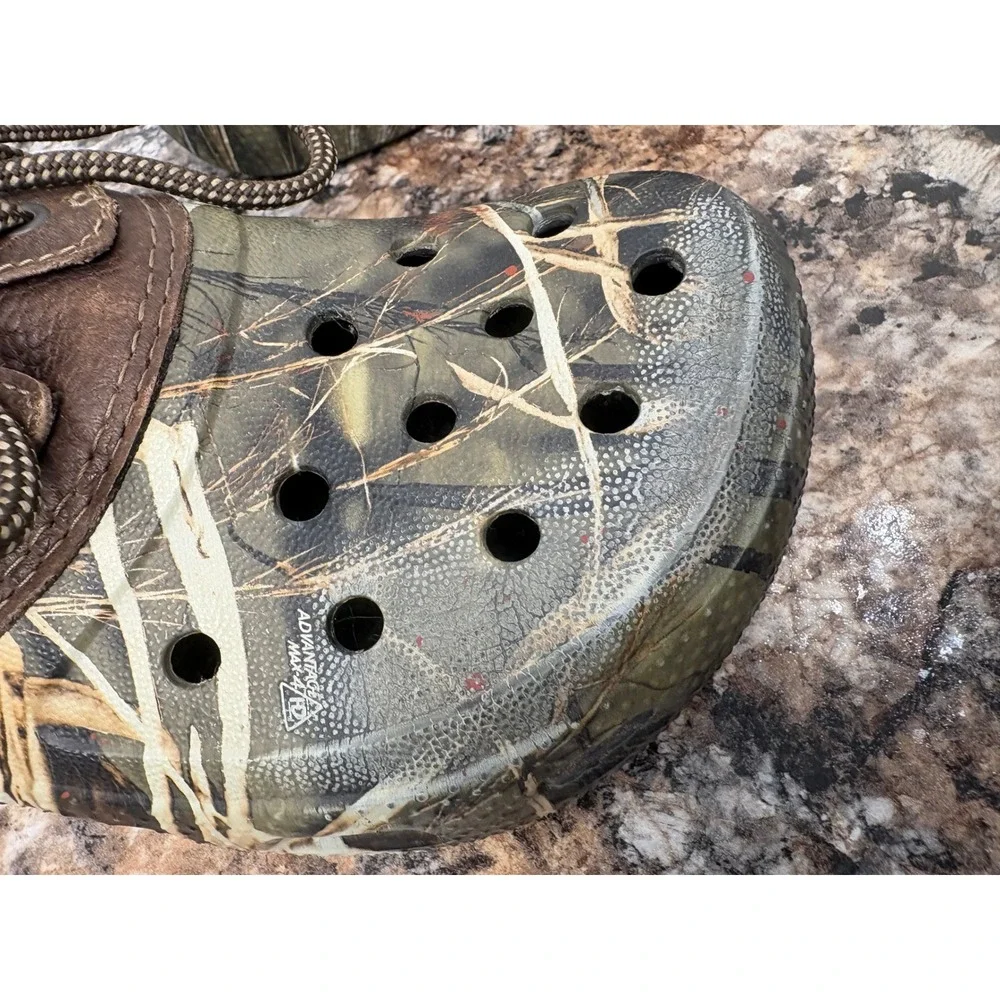 Crocs Camo Leather Islander Pitcrew Advantage Max-4 HD Men's Size 8